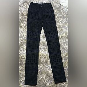 Seductions Black Houndstooth Skinny Pants SZ 7 L 32